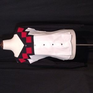VTG Roper Red, Blk, White Country Core Button Up LS Top Sz L